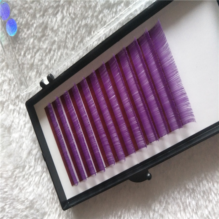 Lash Distributor Wholesale Purple Colored Flat Eyelashes with Best Quality